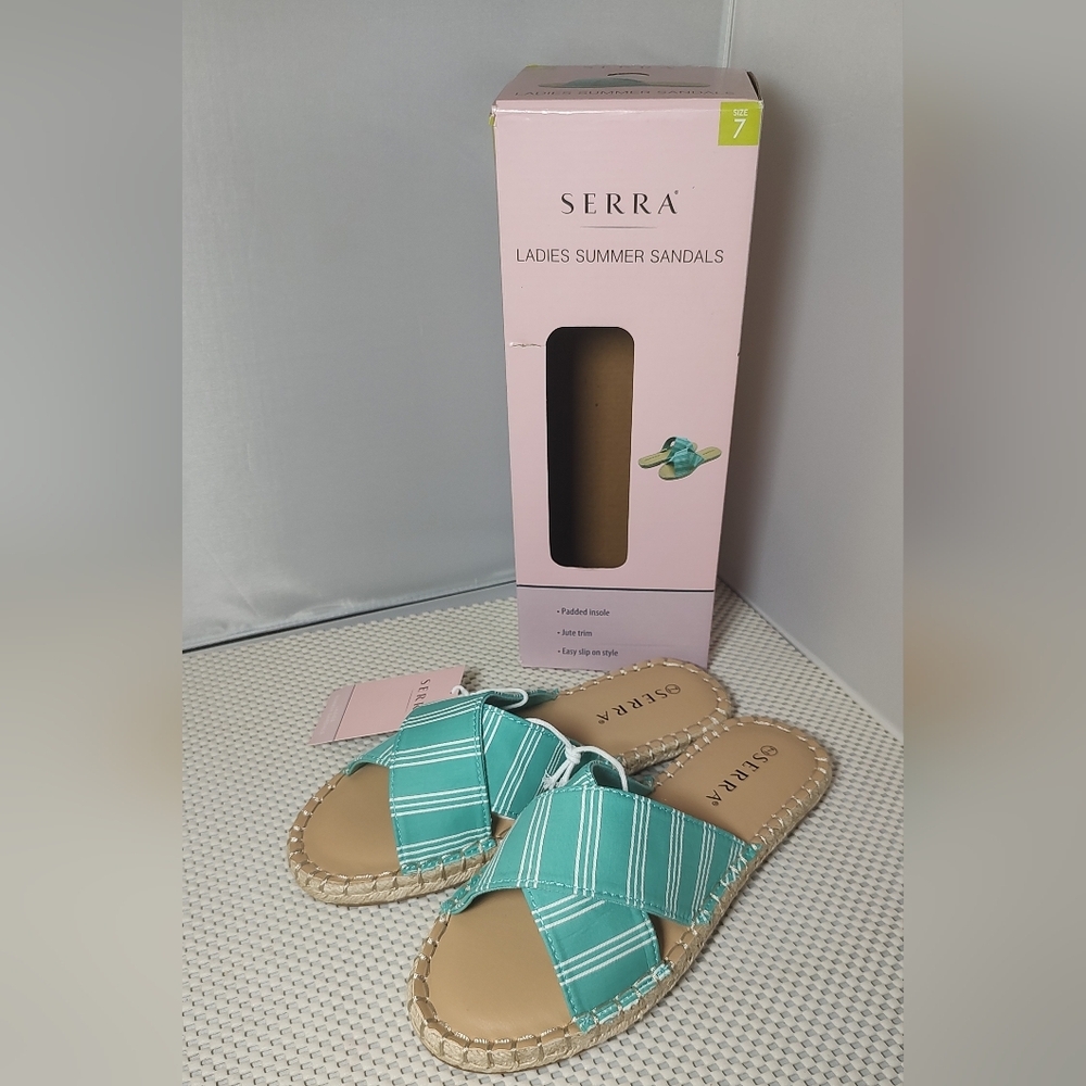 Serra Women's Size 7 Summer Sandals Blue/Green NWT